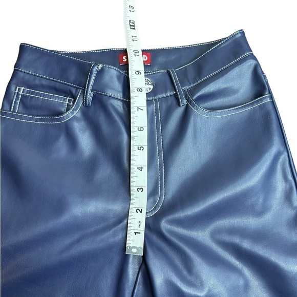 New STAUD Elliot Pant Vegan Leather Navy - Picture 6 of 9